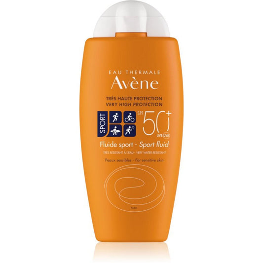 Avene, Sport Fluid, Photo-Protecteur, Sunscreen Fluid, For Face & Body, SPF50+, 100 ml
