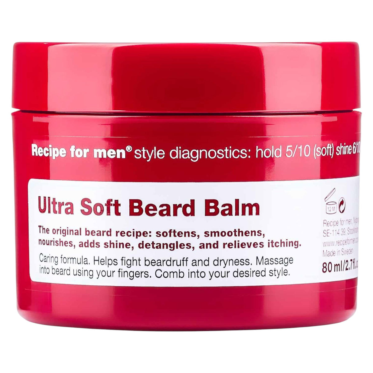 Recipe For Men, Ultra Soft Beard Balm, Beard Balm, Softening, 80 ml